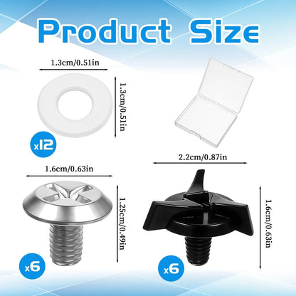 12X Motorcycle Helmet Visor Screws 2.2cm x 1.6cm Black Silver