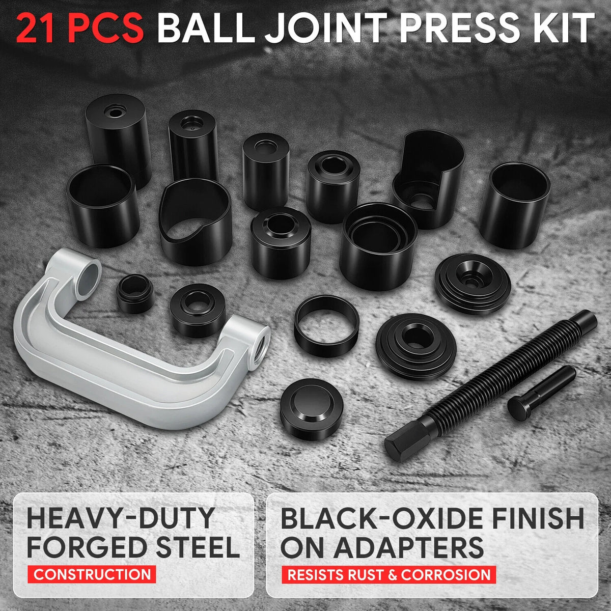 21Pc Ball Joint Service Tool Kit for Universal 2/4WD Vehicles