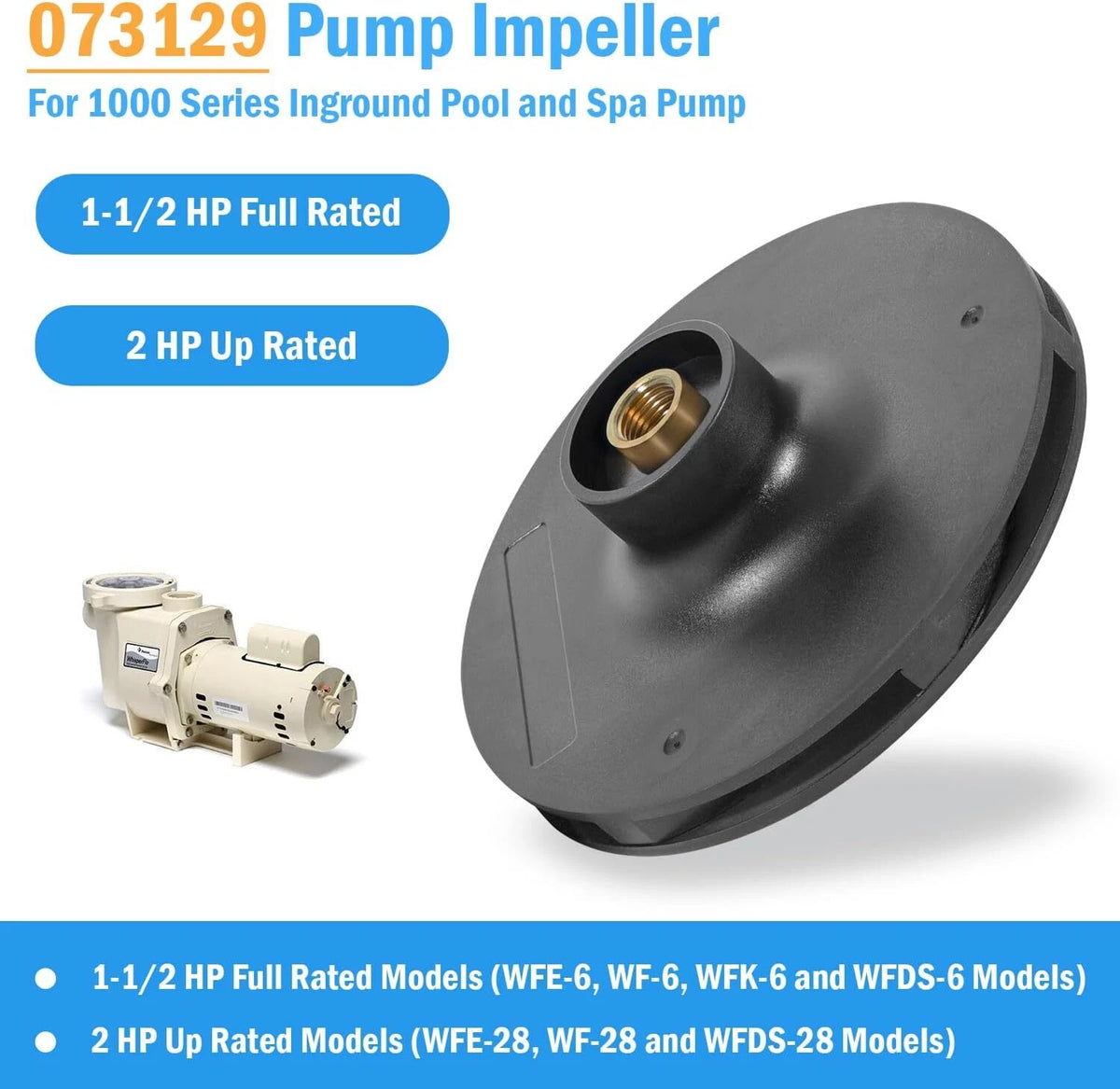 1.5 HP Pool Pump Impeller for Pentair WhisperFlo (Replacement)