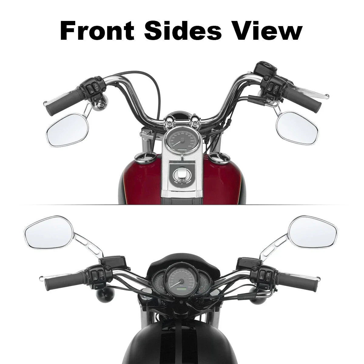 Chrome RearView Mirror for Harley Street Fat Bob Wide Glide Low Rider (2014–2020)