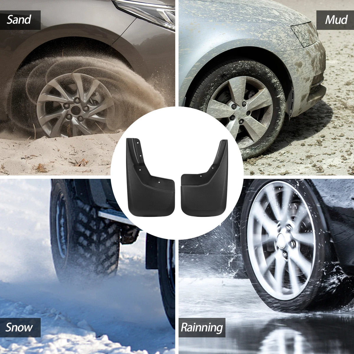 Front and Rear Mud Guards for 2014–2019 Chevy Silverado 1500/2500/3500
