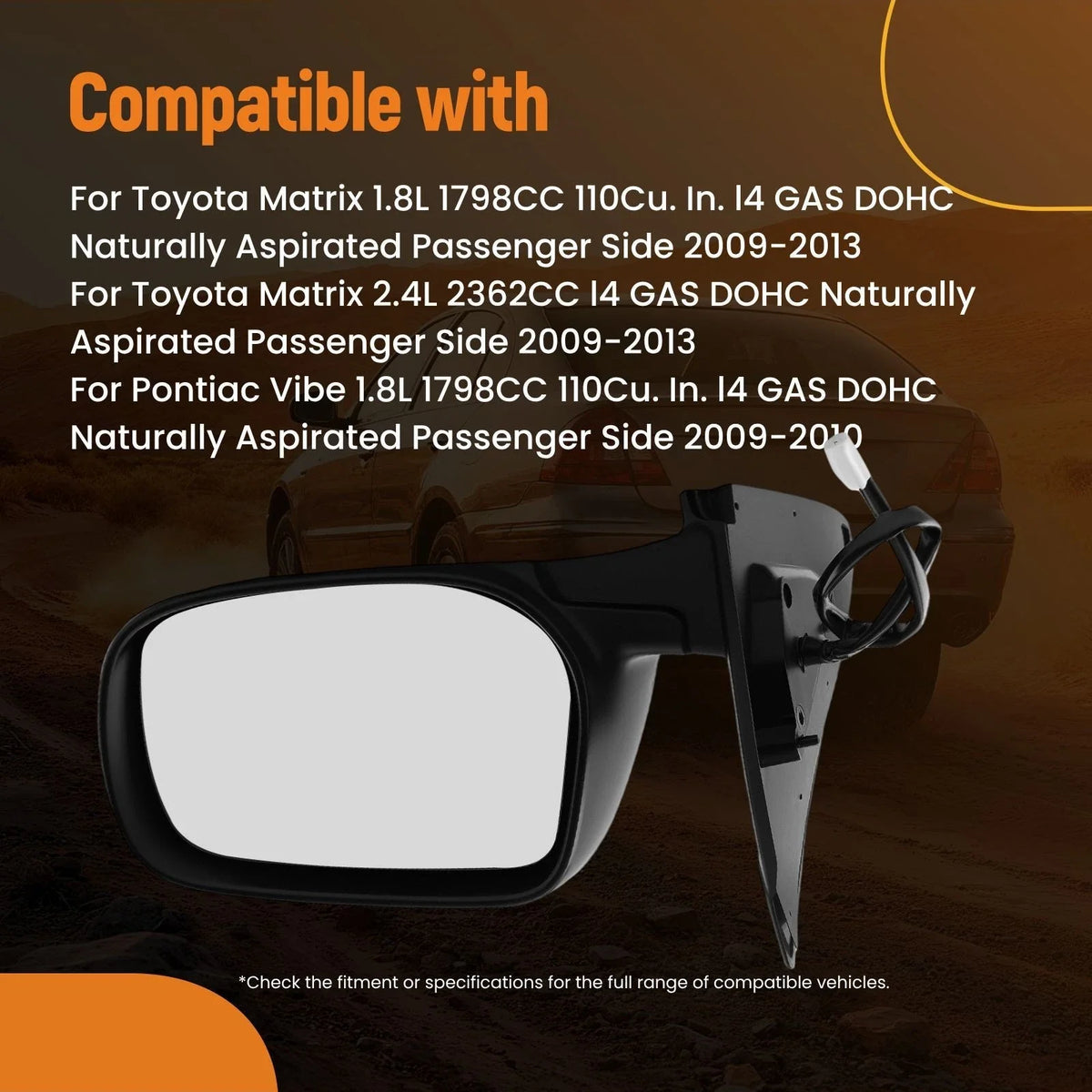 Right Mirror for Toyota Matrix (2009–2013) 8790802890 Power