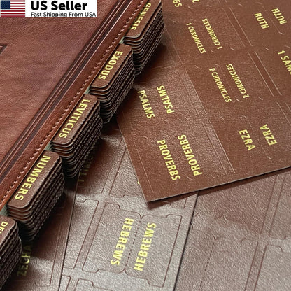 80 Large Gold Foil Laminated Bible Tabs for Women Men