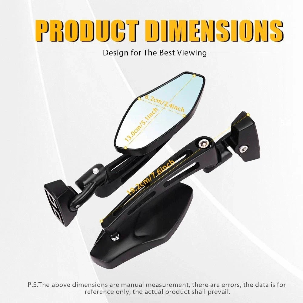 Pair of Black Racing Rearview Mirrors for Honda CBR954 CBR929 CBR600 (1999–2011)