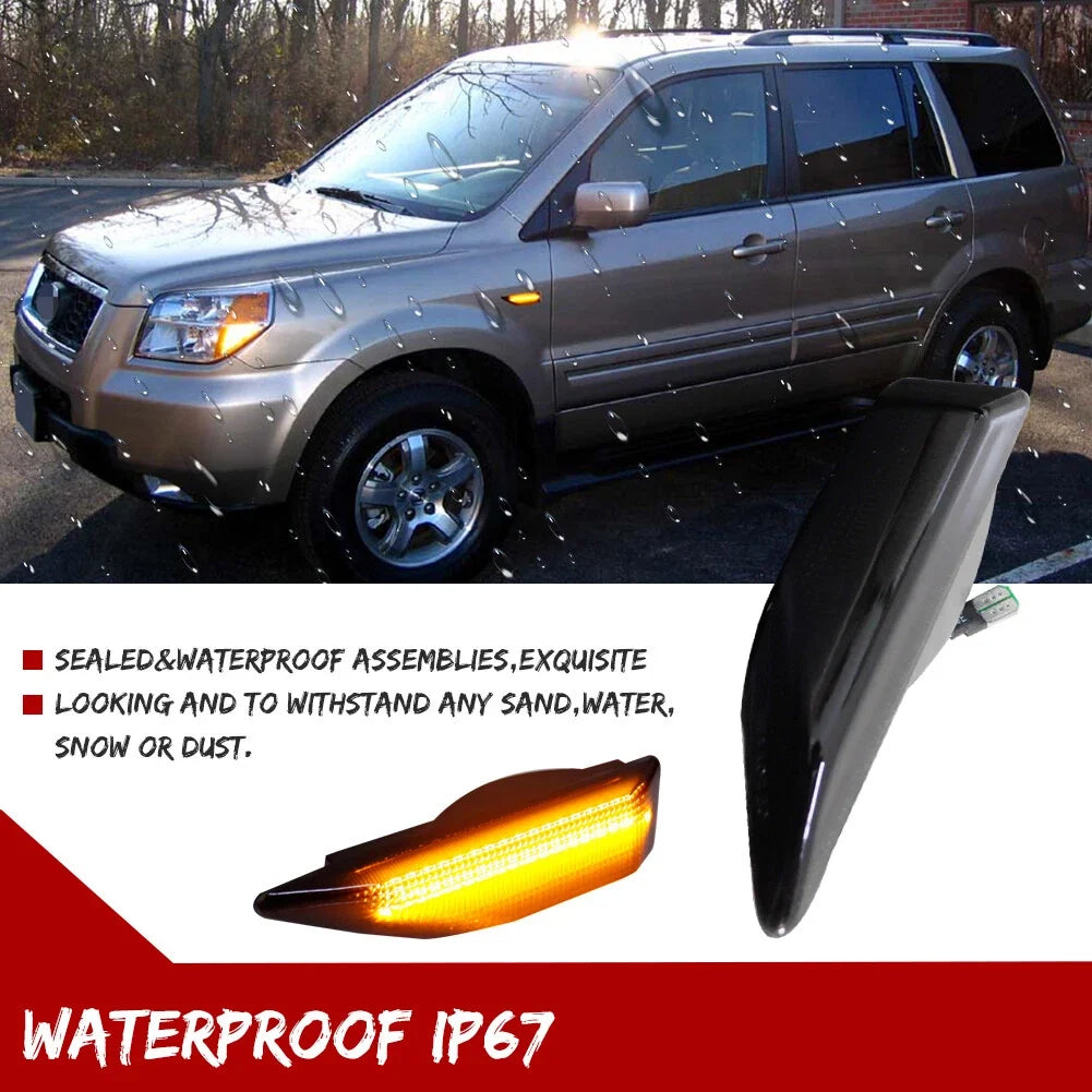 2X Smoke Amber LED Side Marker Lights for Honda Element (2009–2010)
