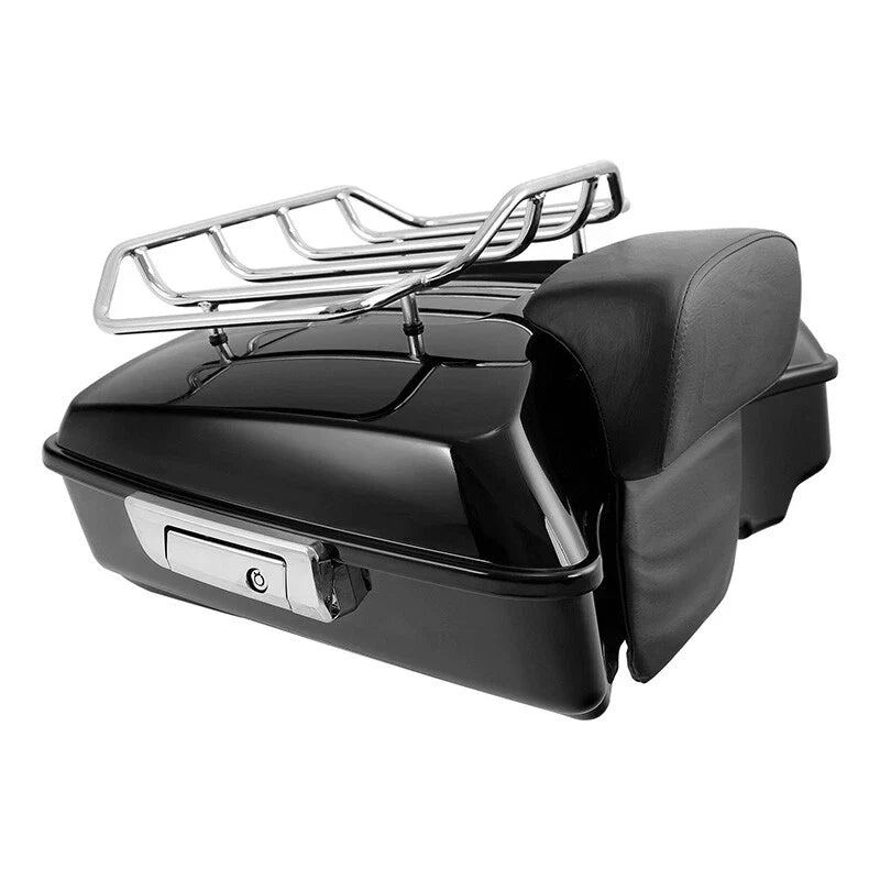 Chopped Trunk Backrest Pad Mount Rack Plate for Harley Street Glide (2014–2026)