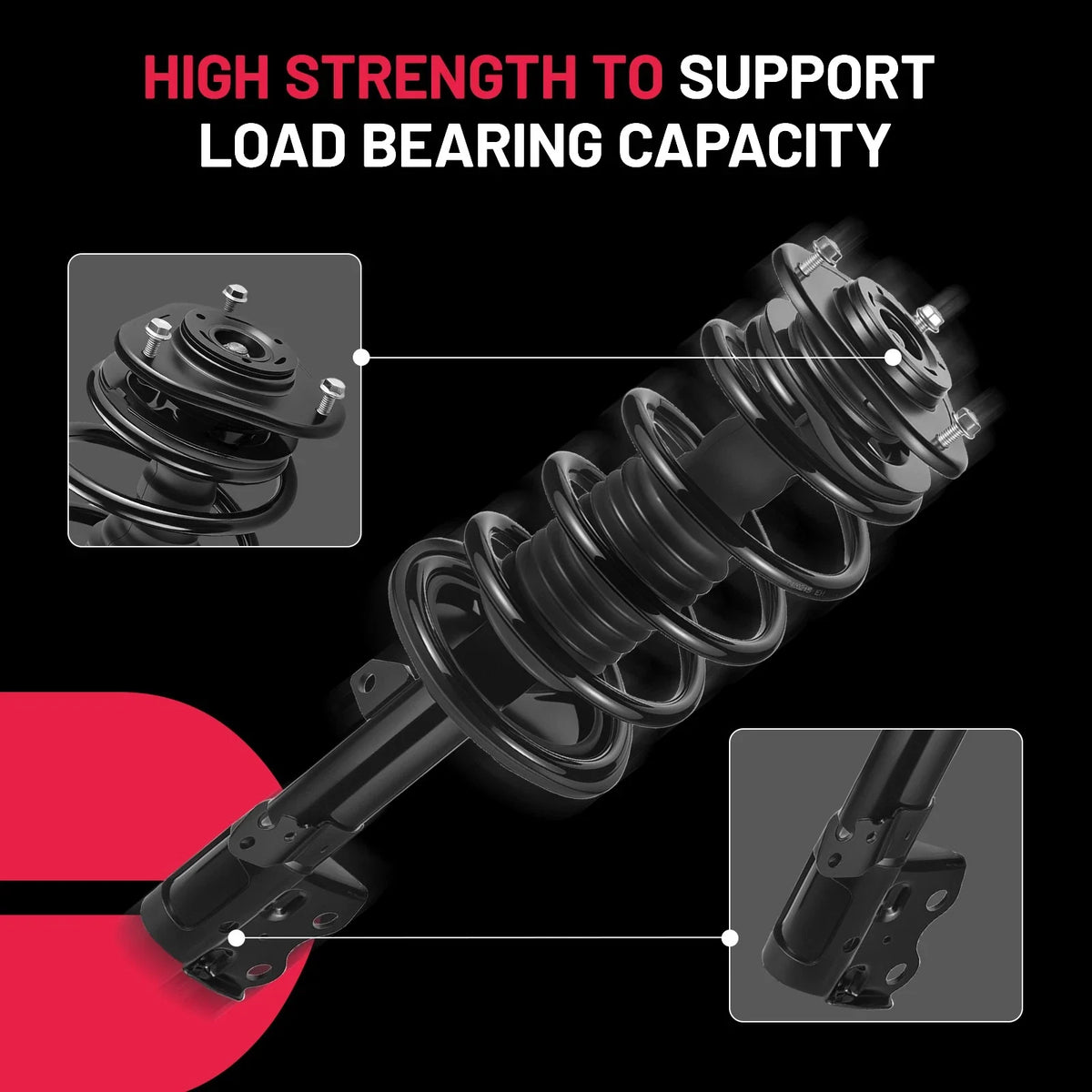 Complete Front Struts and Shocks with Sway Bar Links for Toyota Prius (2004–2009)