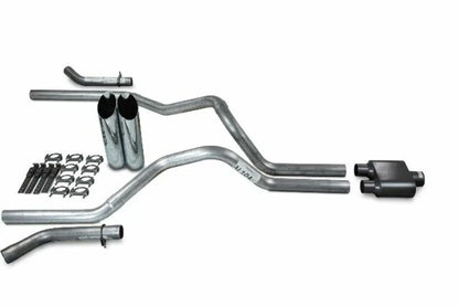2.5" Dual Exhaust Kit for Chevy GMC 1500 (2019–2025) - 1 Chamber Slash Tips