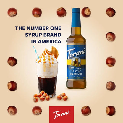 Pack of 4 Torani Sugar Free Classic Hazelnut Syrup 25.4 Fl Oz