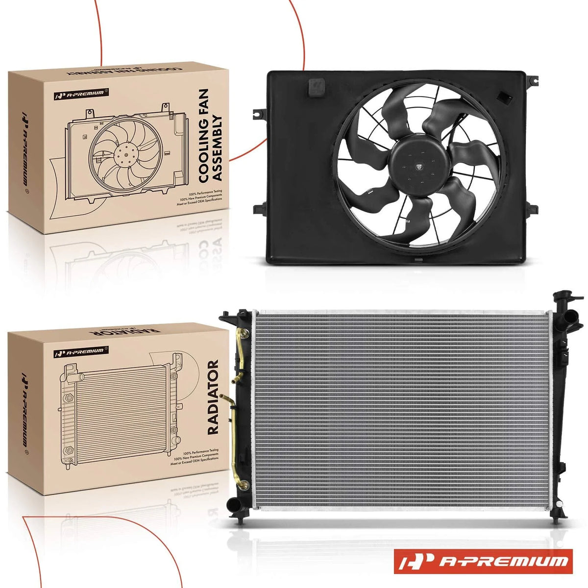 Radiator and Cooling Fan Shroud Kit for Kia Sorento (2016–2018)