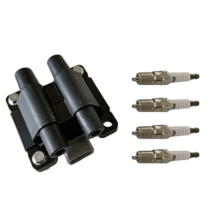 Set of 4 Platinum Spark Plugs & Ignition Coil for Subaru Forester Impreza (2009–2011)