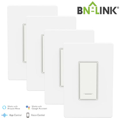 4X WiFi Smart In-Wall Light Switch Timer for Alexa & Google