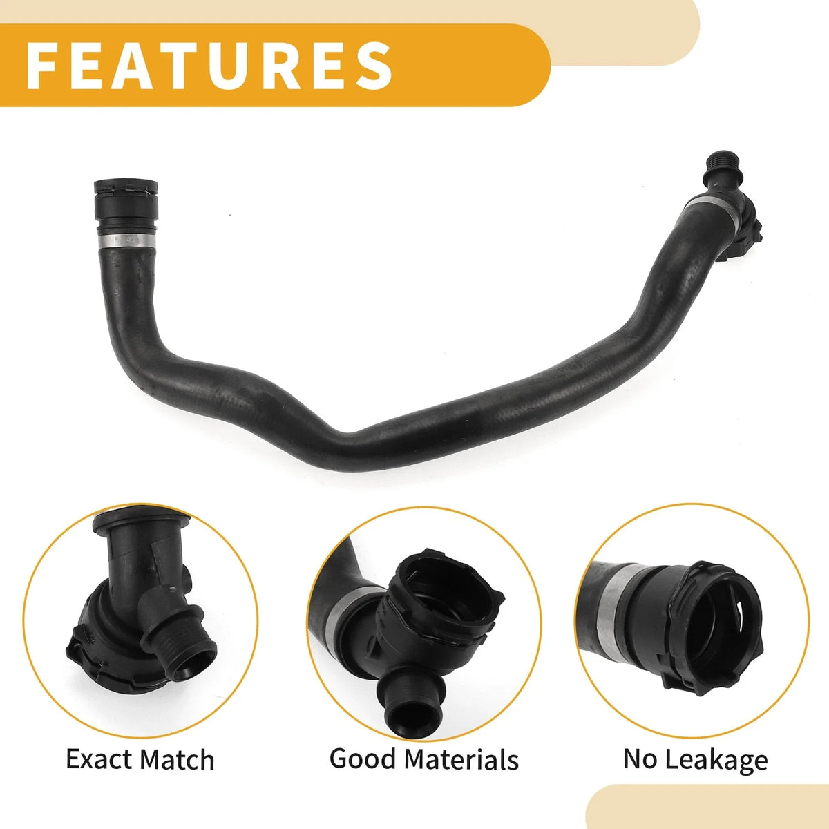 Radiator Hose for BMW X1 (2016–2020), X2 (2018–2019) No. 17127617363 Rubber