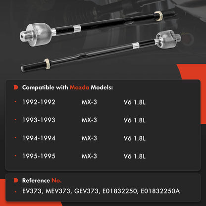 2X Front Inner Tie Rod End for Mazda MX-3 (1992–1995) MEV373