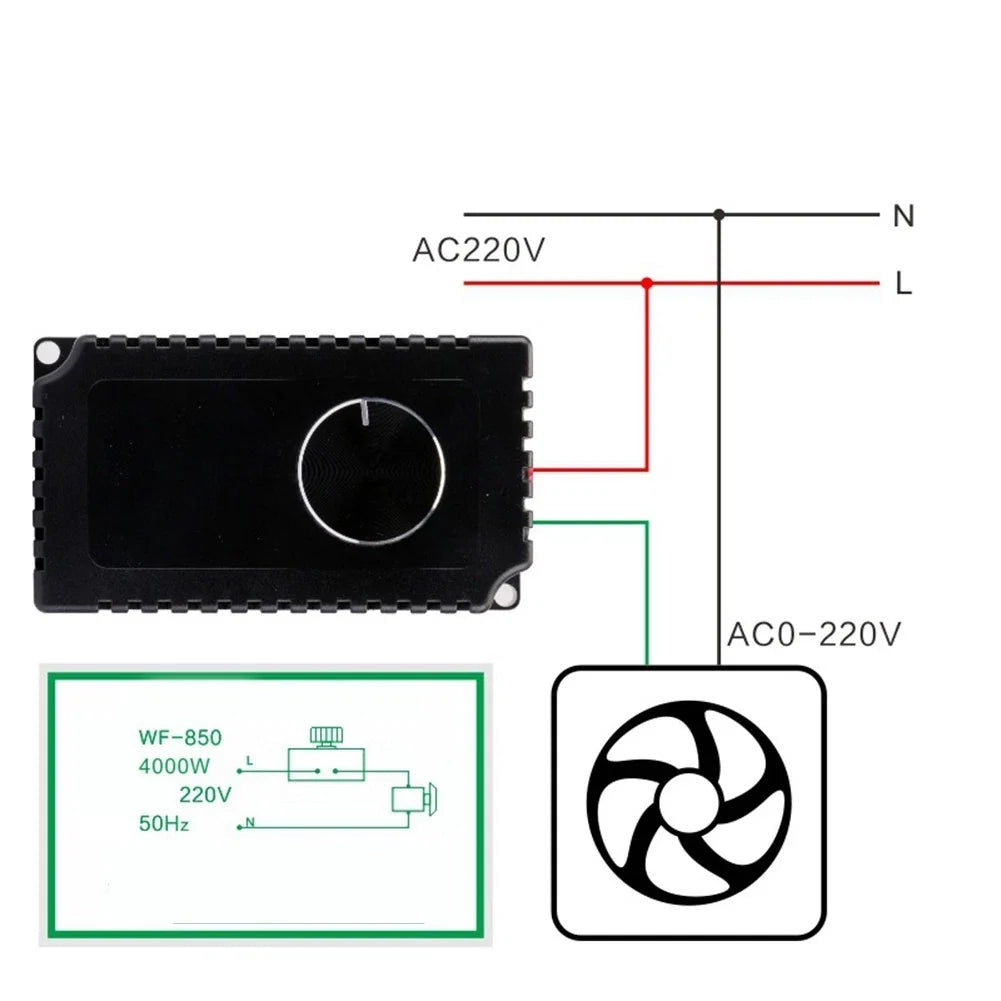 AC 220V Motor Dimmer Switch for Pump Fan Grinder Applications