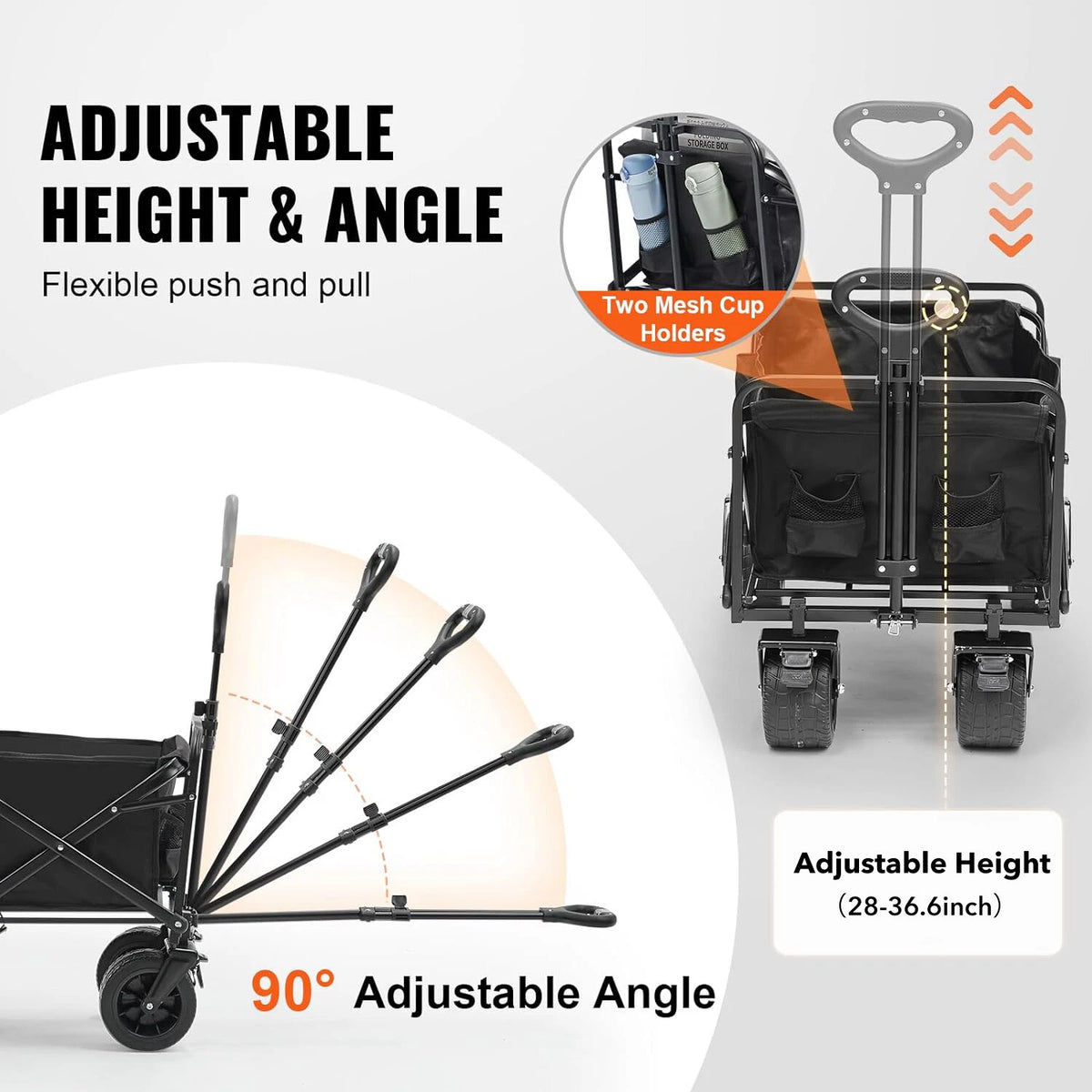 Collapsible Folding Wagon Cart for Utility Use (330lb Capacity)