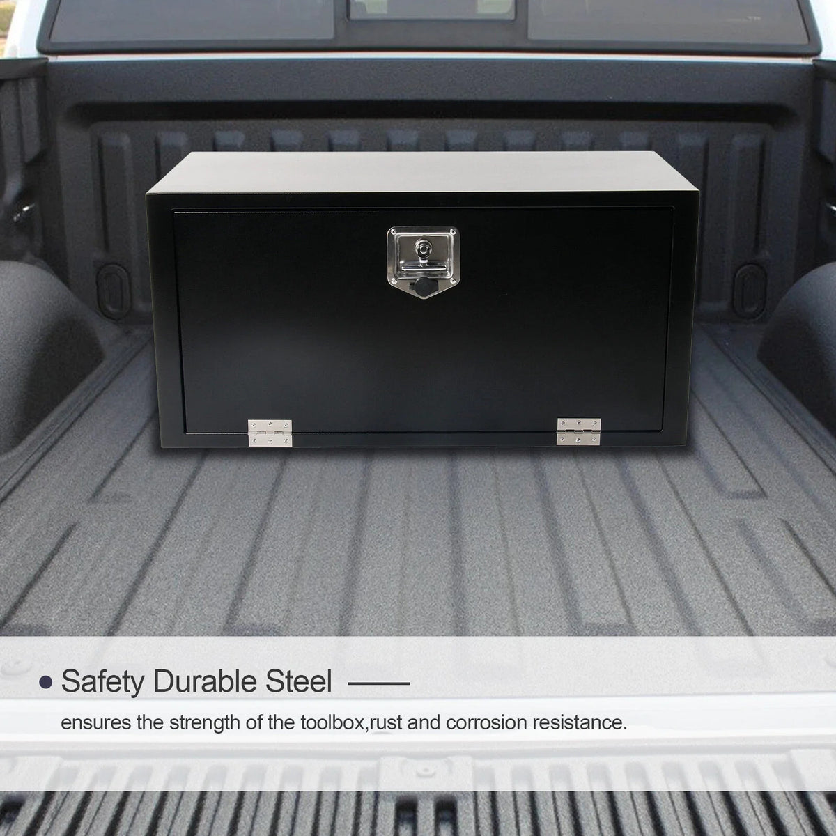 Tool Box for Pickup Truck (36"X18"X18", Black Steel)