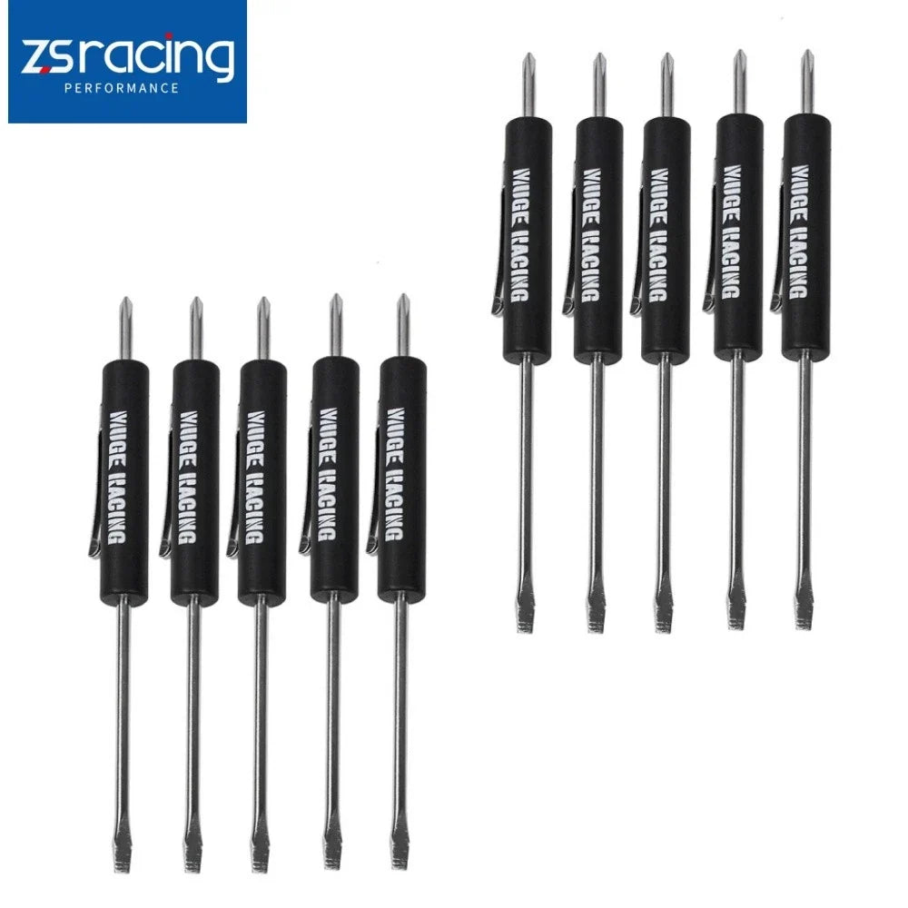 Set of 10 Black Mini Pocket Screwdrivers with Magnet and Clip