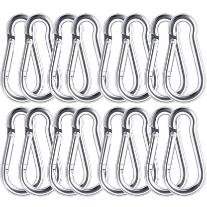 20Pcs Stainless Steel Carabiner Clip Spring Snap Hooks 1.57inch