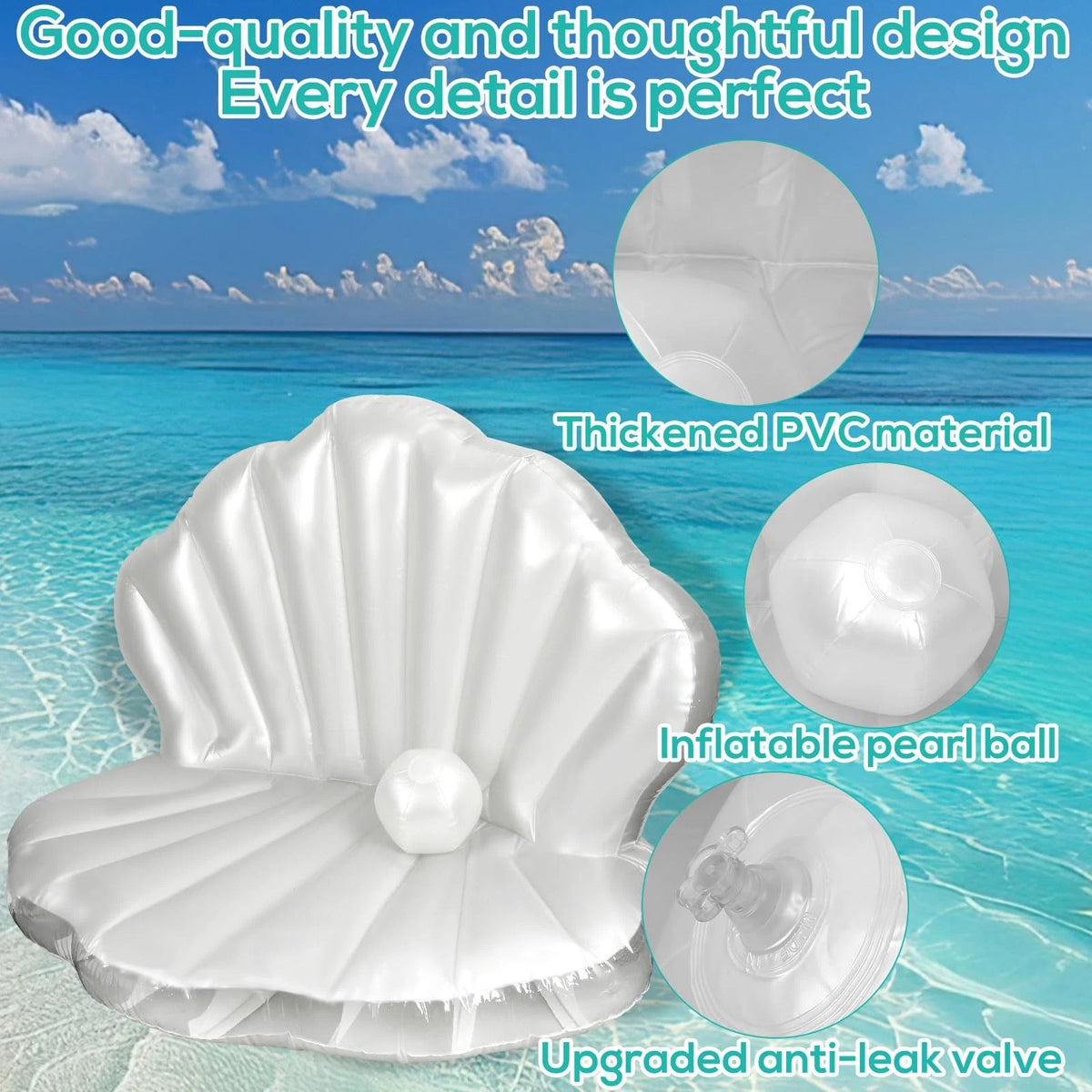57" Seashell Pool Float for Inflatable Sofa Bed (No Part Numbers)