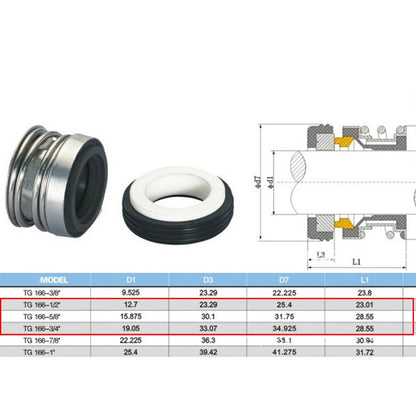 1/2"-1" Water Pump Mechanical Shaft Seal for Self-priming Pump