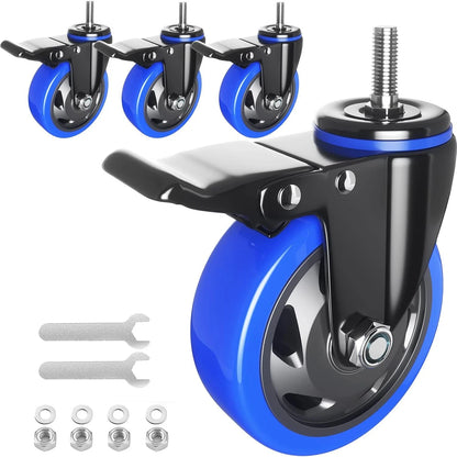 4-Inch Heavy Duty Stem Caster Wheels Set of 4 for Universal Use