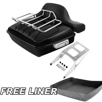 Chopped Trunk Backrest Pad Mount Rack for Harley Sport Glide FLSB (2018–2026)