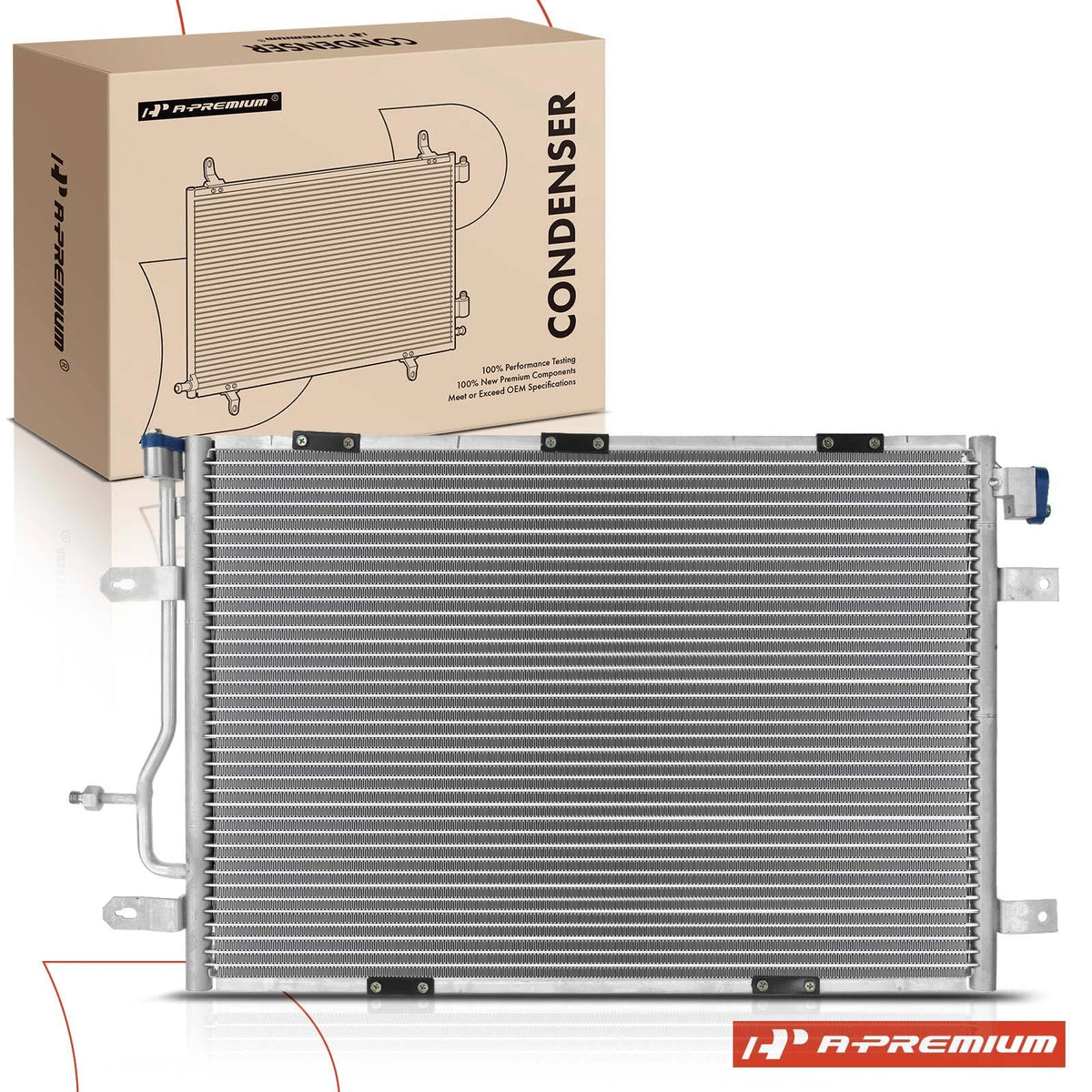 A/C Condenser with Bracket for Audi A4 (2003–2006) 8E0260403A, 8E0260403B, 8E0260403D