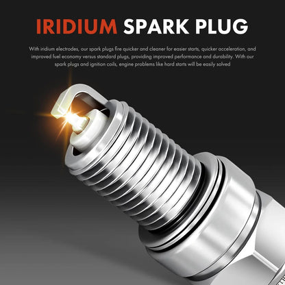 Set of 4 Ignition Coils & Iridium Spark Plugs for Hyundai Accent Kia (2006–2011)