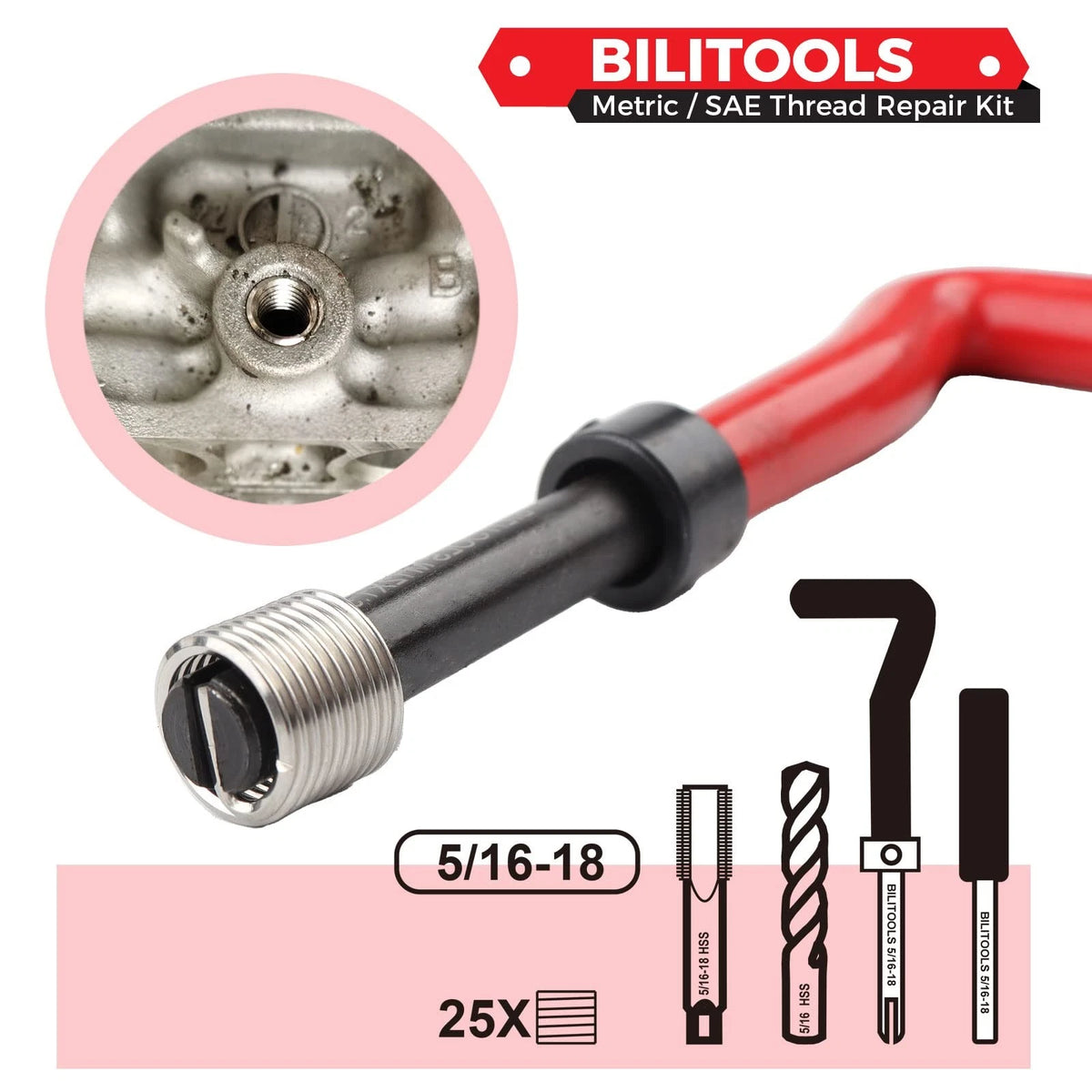 5/16-18 Thread Repair Kit for Automotive Applications