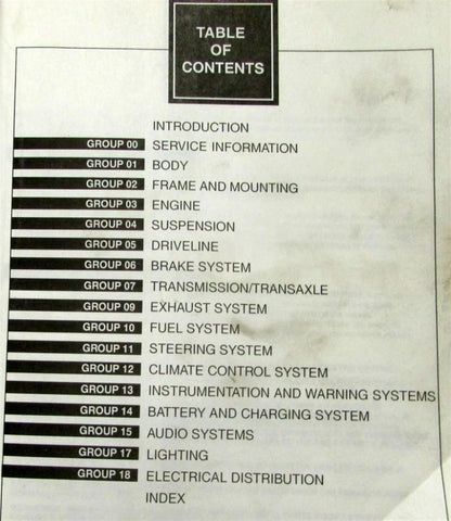Service Shop Repair Manual for Ford Taurus Mercury Sable (1998)