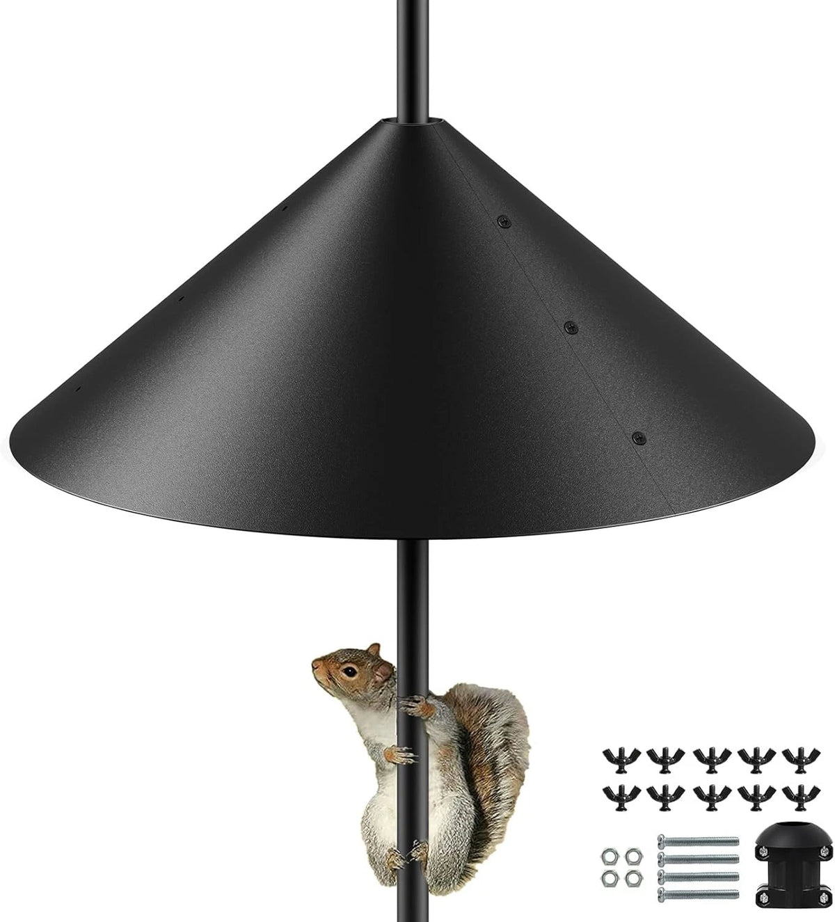 19'' Chew-Proof Squirrel Baffle for Bird Feeders (Weather Resistant)