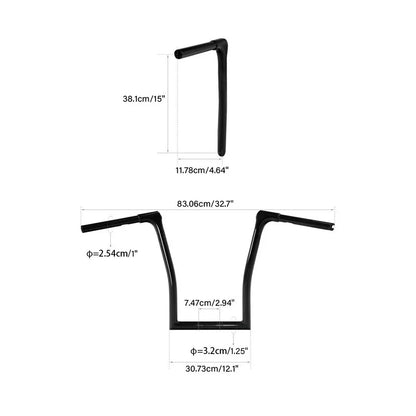 1 1/4" Handlebar 15" Rise Ape Hanger Bar for Harley Road King Fat Boy