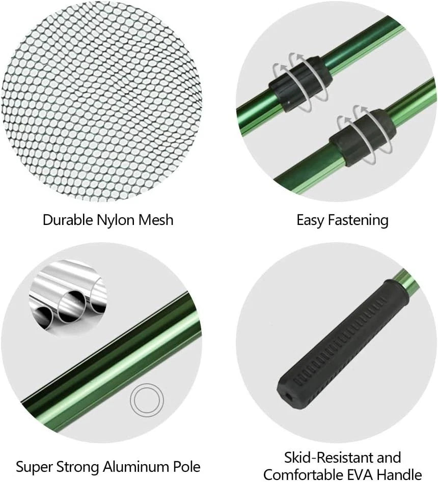 Collapsible Lightweight Aluminum Fishing Net - Durable Design