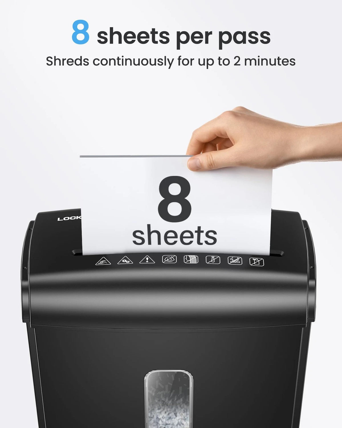 8-Sheet Micro Cut Paper Shredder for Locksworth (P-4)
