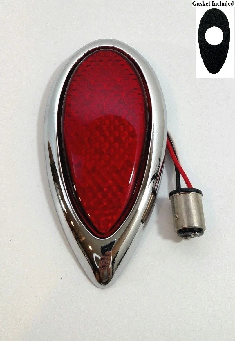 LED Tail Light with Chrome Bezel and Gasket for 1938–1939 Ford