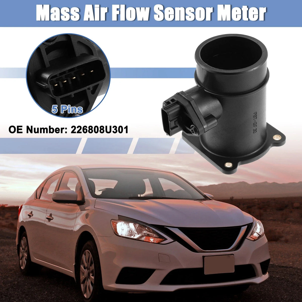 Mass Air Flow Meter Sensor for Nissan Sentra 1.8L (2002–2006) 226808U301 22680-8U301