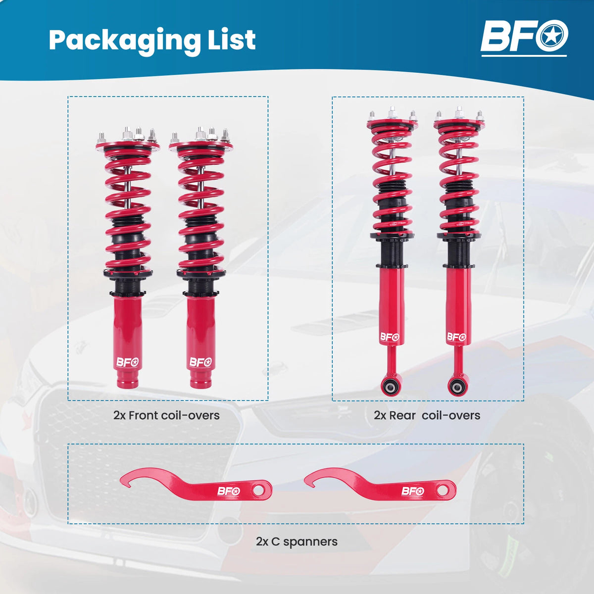 Coilover Suspension Shock Kits for Honda Accord (1998–2002) & Acura TL (1999–2003) L7ON12