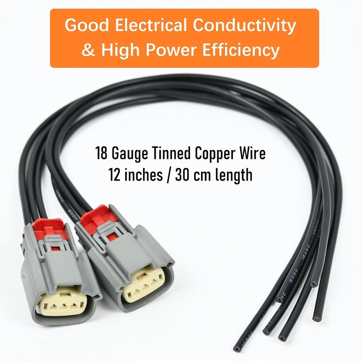 2X Ignition Coil Connector Pigtail Harness for Ford (CU2Z-14S411-AFA, 9U2Z-14S411-EA)