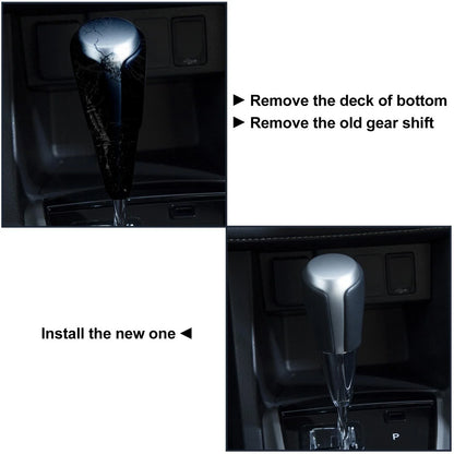 Shift Knob for Toyota 4Runner (2010–2023) Black Faux Leather Silver Tone