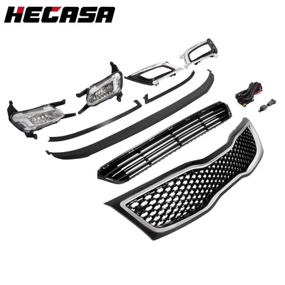 Set of 2 Front Bumper Upper Grille Chrome Trim for Kia Optima (2014–2015)