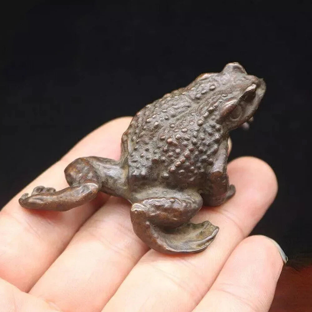 Antique Bronze Toad Tea Pet for Home Decor (1PC)