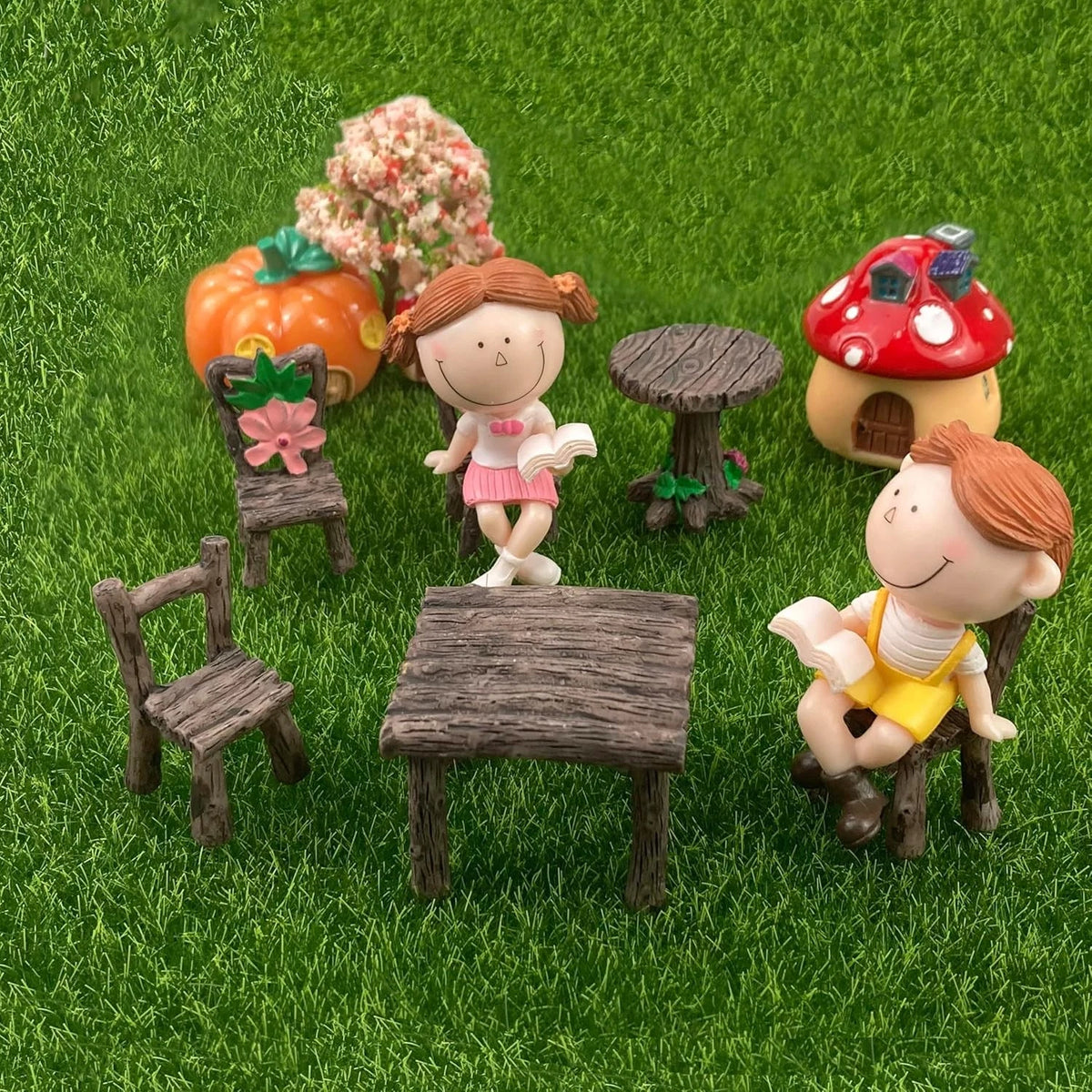 Miniature Table and Chairs Set for Fairy Garden
