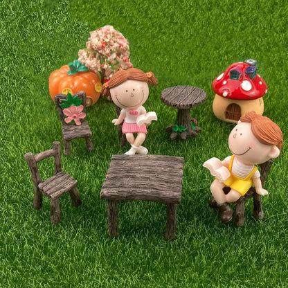 Miniature Table and Chairs Set for Fairy Garden