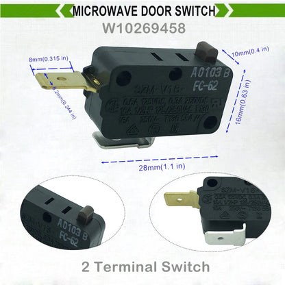 Microwave Door Switch for LONYE (W10727360, W10269458, W10269460)