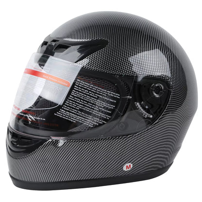 Carbon Fiber Black DOT Flip Up Full Face Helmet for Motorcycle (S, M, L, XL)