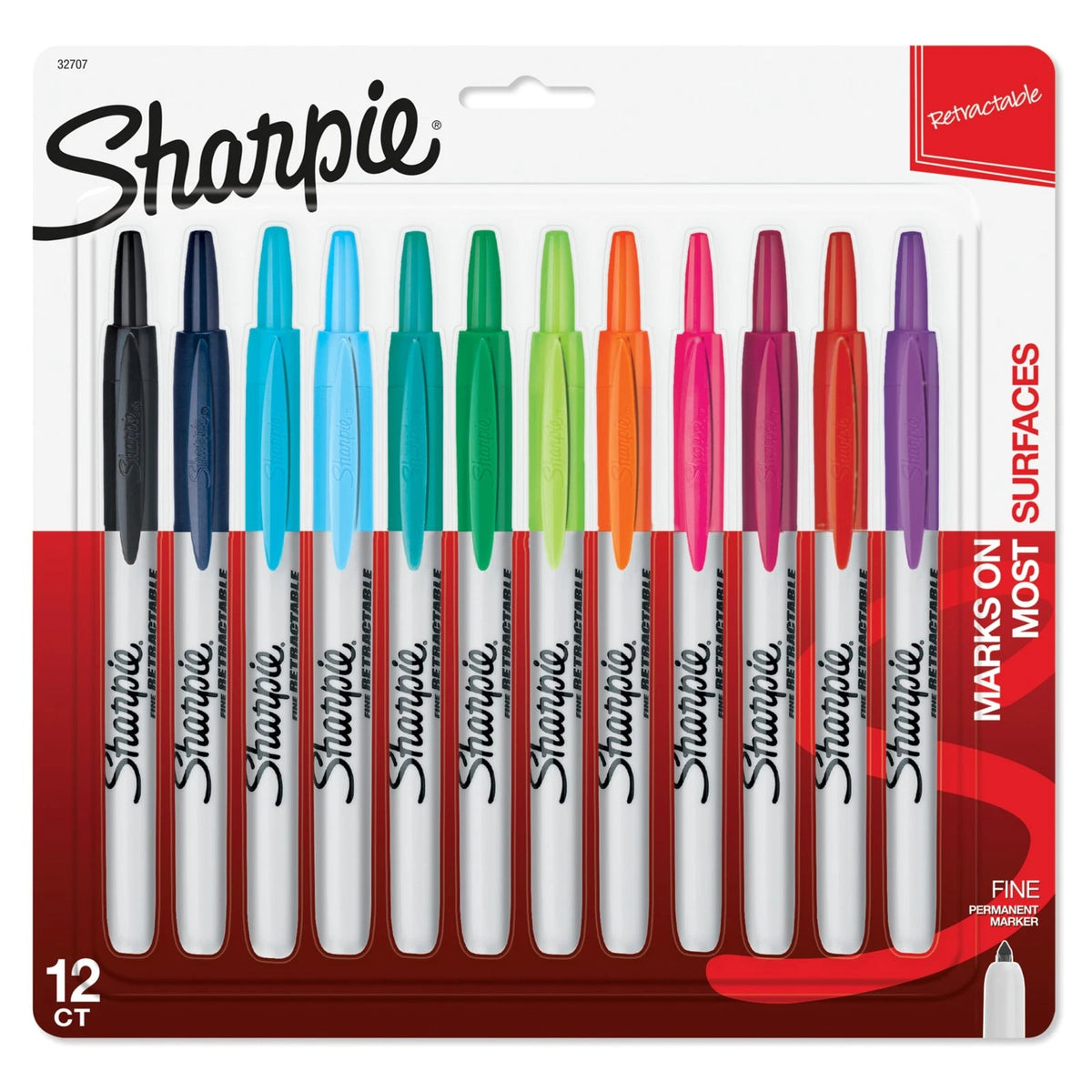 12 Fine Tip Permanent Markers for Assorted Uses