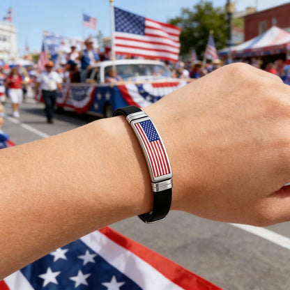 American Flag Bracelet for Women - Adjustable Patriotic Jewelry