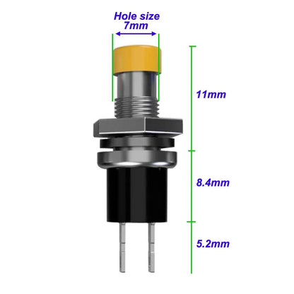24pcs 7mm Mini Momentary Push Button Switch - Mixed Colors