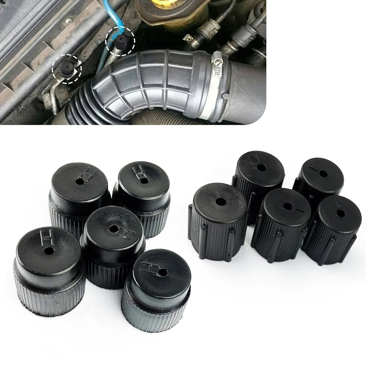 10X A/C Valve Core Caps for Car (R134a)